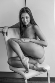 Sexy brunette Sabrisse A luxuriates in the afternoon sun